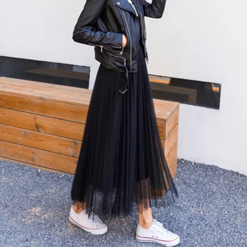 thumbnail image 1 of Falda acampanada versátil y adelgazante, nueva falda de tul de longitud media para mujer de estilo 2024, diseño de moda universal para las cuatro estaciones, 1 of 5