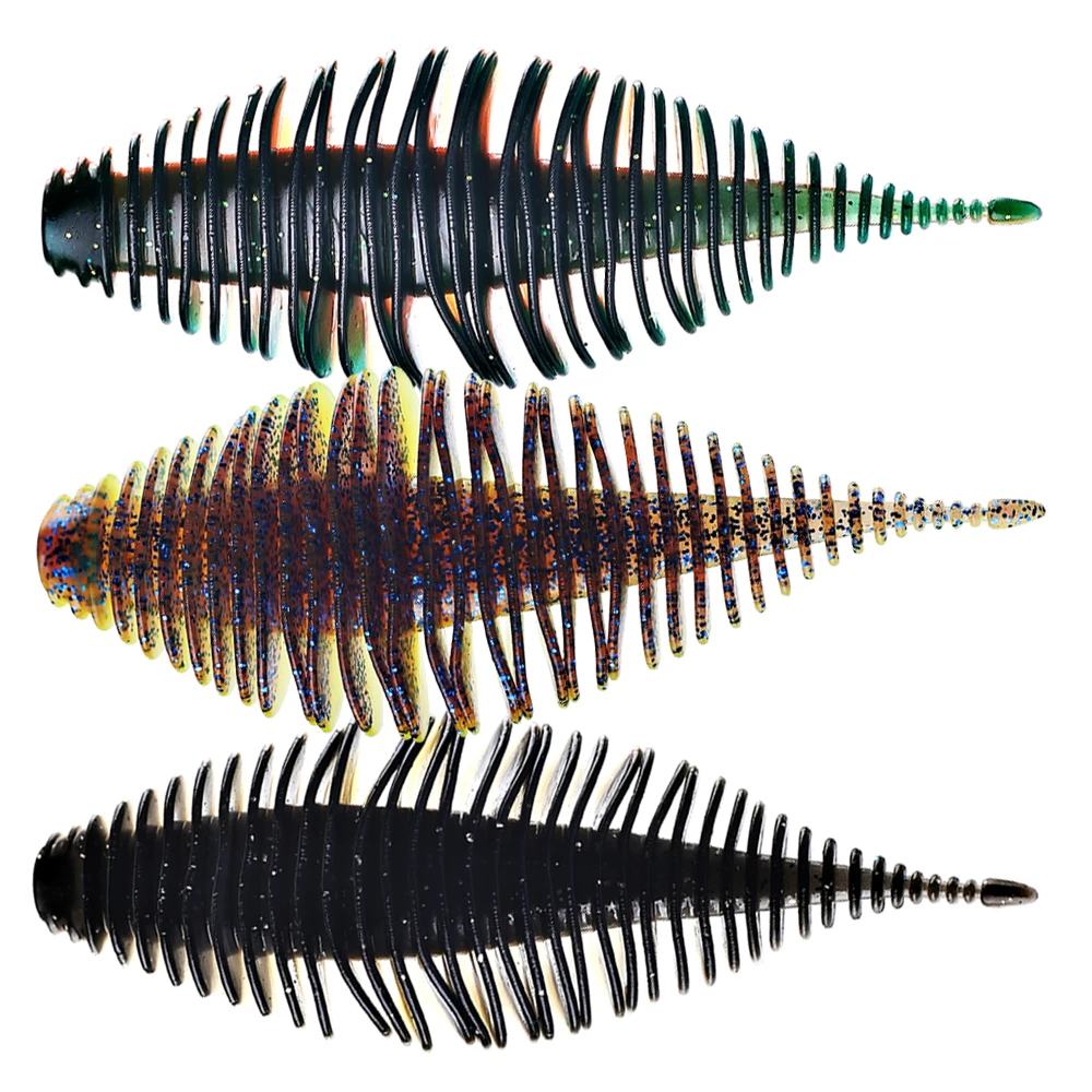 Magnisher Wurm Weiche Köder 7,5 cm/11,5 cm Gerippte Silikon Angeln Lockt Jigging Wobbler Swimbaits Bass Forelle pesca Angelgerät – Detail 8