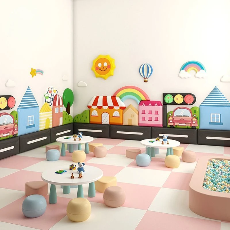 Cartoon Headboard Kids Room Decor Anti-collision Wall Panels Nursery Wall Decoration 3d Stickers Cabecero Cama Tete De Lit