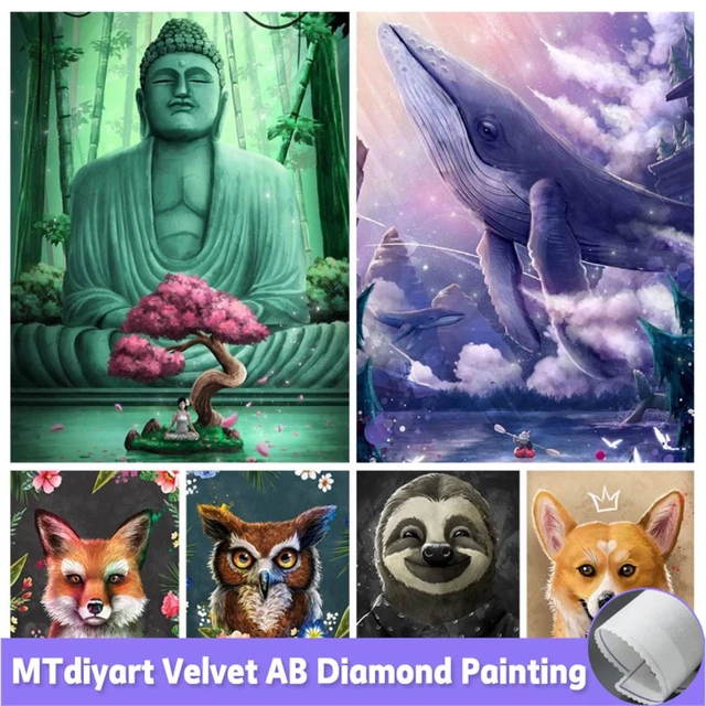 Velvet Canvas AB Diamond Painting 5D DIY Diamond Embroidery Animal Mosaic  Picture Cross-stitch Set Home