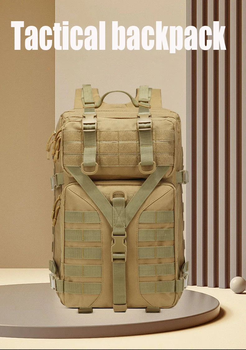 Description Picture 3 of item50L Hunting Backpack Large Capacity 3 day Molle Pack Men Climbing Backpack Bug Out Bag Rucksack for Outdoor Sport Travel Fishing