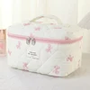 2024 Korea Bow Print Women Makeup Bag Large Capacity Portable Cosmetic Case for Travel Toiletries Cosmetics Storage Bag 3