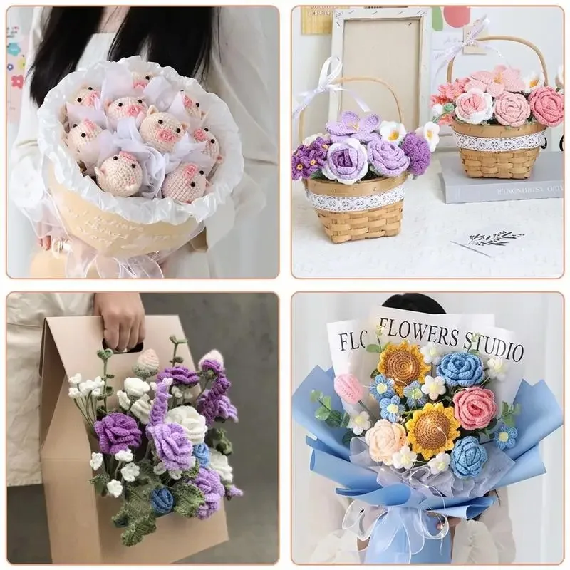Soft Milk Cotton Knitting Yarn Set Multi Color Handmade Knitting Cotton Yarn For DIY Crochet Scarf Sweater Hat Doll Craft 6