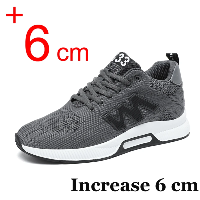 

Fashion Men Sneakers Elevator Shoes Hidden Heels 6CM Height Increasing Shoes Man Summer Breathable Outdoors Sports Casual Shoes