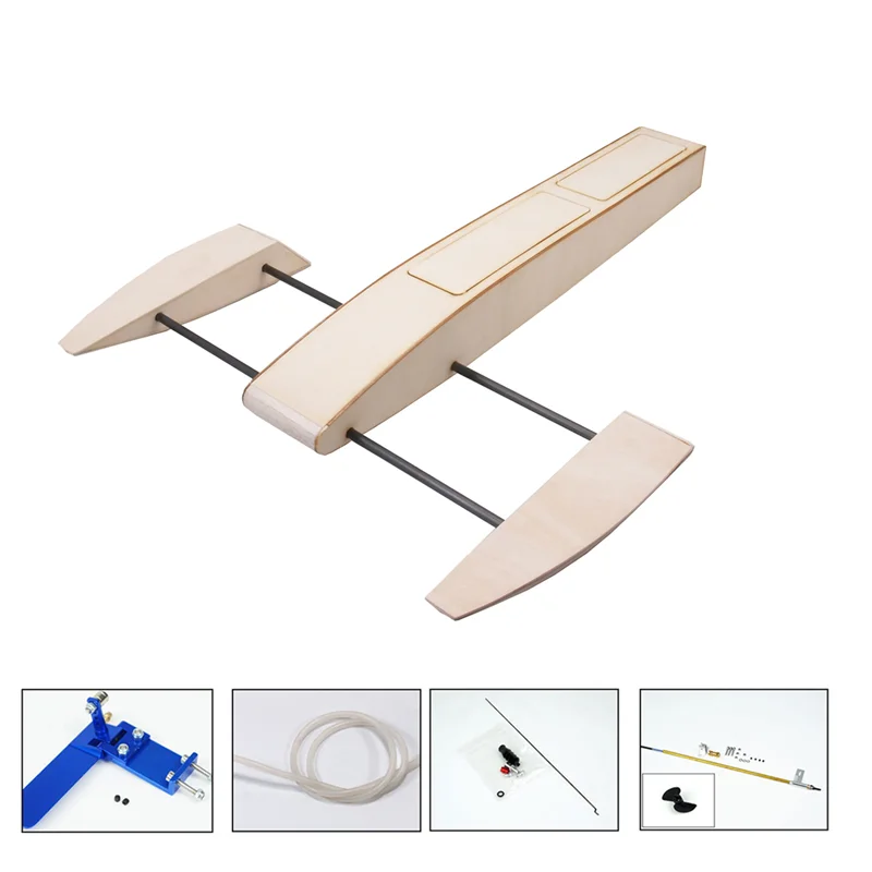 RC Speed Boat Wooden Sponson Outrigger Shrimp Speed Boat Model Kits Radio Remote Control Speedboat,Simple Kit 5