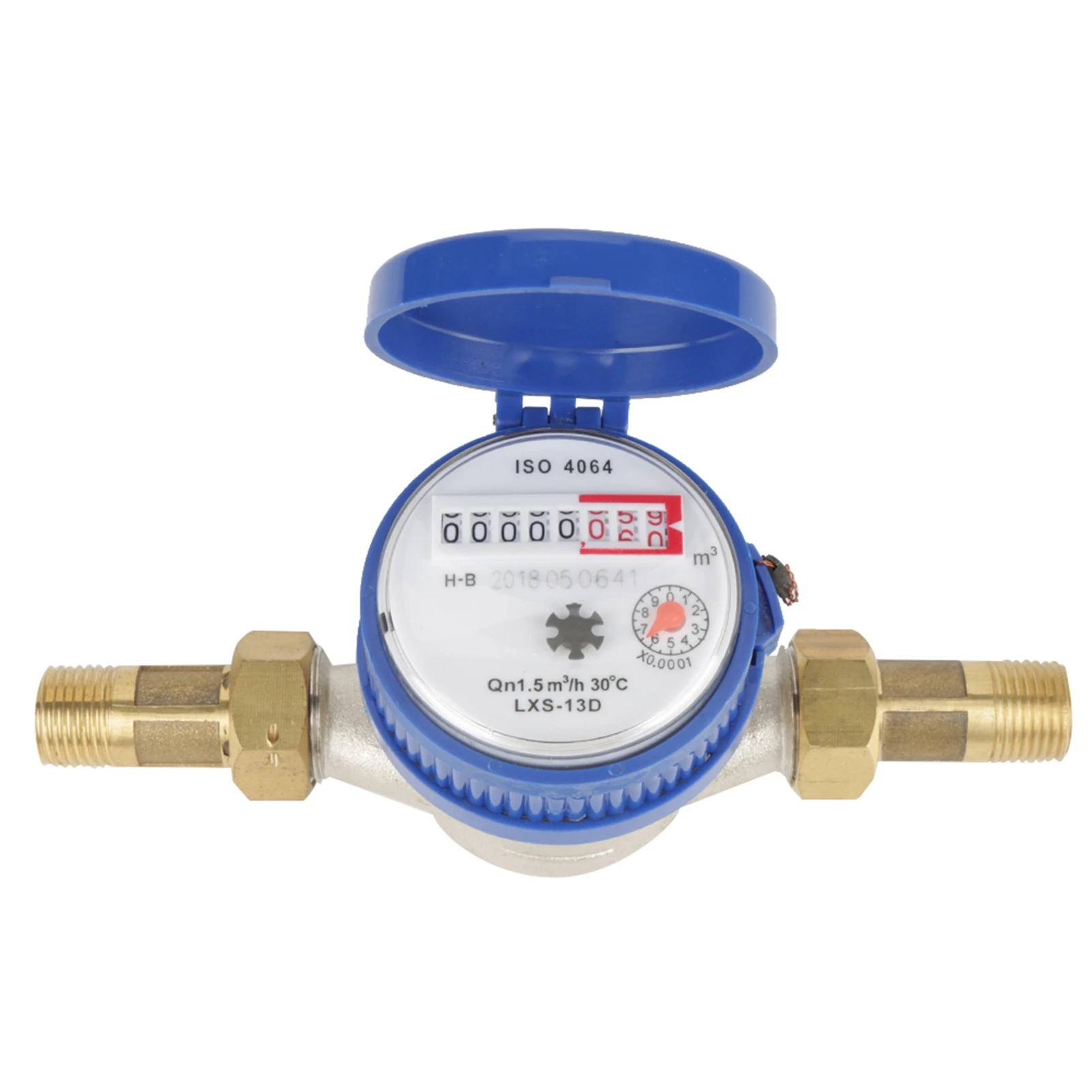 15mm cold Water meter Home Water Meter 15mm 1/2 Inch Cold Meter with Fittings for Garden &amp Home Usage Cold