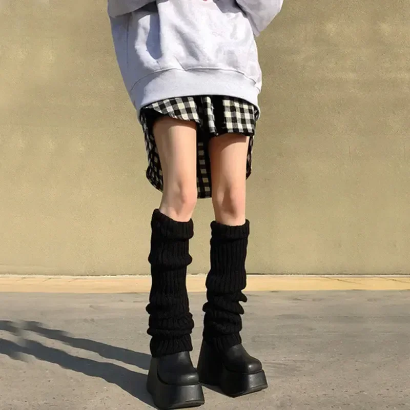 70CM Lengthened Leg Warmers Women's Lolita Long Socks JK College Style Knitted Warm Socks Autumn Winter Over Knee Boot Cuffs leg warmers