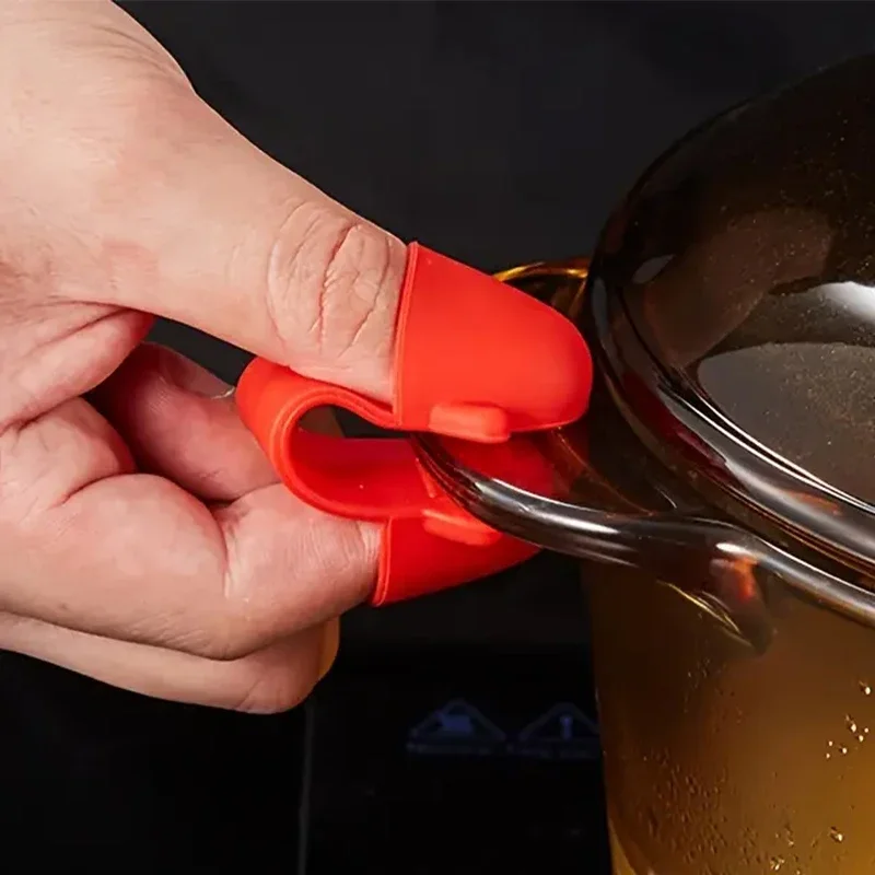 Anti Scalding Finger Potholders Silicone Pinch Mitts Cooking Pot holders Oven Accessories for Hand Protection Kitchen Gadget silicone oven mitts silicone oven gloves cotton pot holders