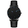 Men's Thin Strap Quartz Watch Leather Strap Minimalist Multicolor Watch Luxury Stainless Steel Dial Wristwatches reloj hombre 5