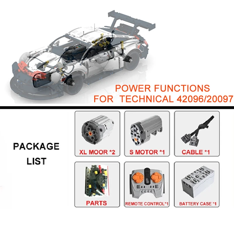 New Power For 42096/20097 Motorizing Rsr Car Building Blocks With Pdf Engine Swap (only Motor Car) - - AliExpress