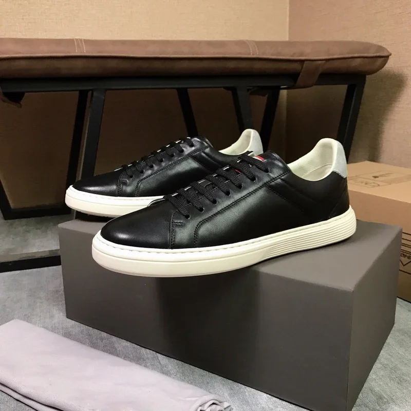 

Designer Men's White Calfskin Nappa Portofino Sneakers Contrast Fashion Male Luxury Brands Leather Flat Skateboard Sport Shoes