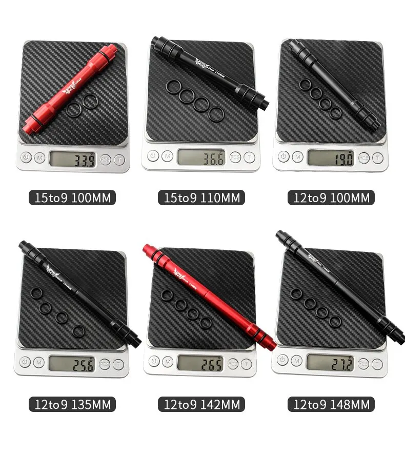 MUQZI Thru Axle Adapter 12 to 9mm 100/142mm Thru Axle To Quick Release for MTB Road Bike Wheel Bicycle Accessories 15 To 9 100mm