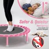 Foldable Mini Trampoline, 40" Rebounder for Adults & Kids, 450lbs Capacity with Adjustable T-Bar, Indoor Fitness Equipment