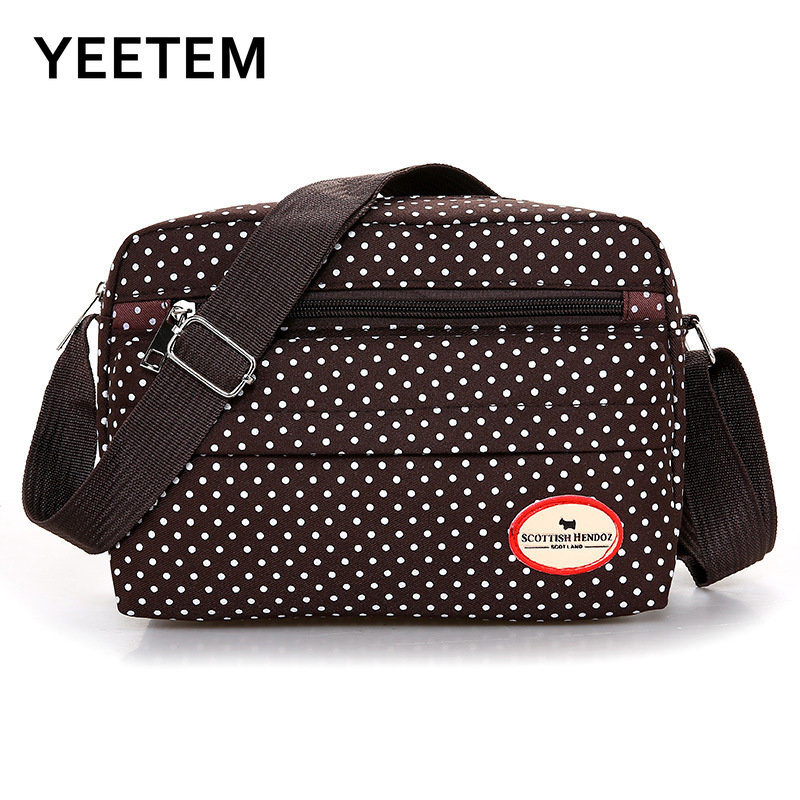 Women's Crossbody Bags Summer New Polka Dot Multicolor Printed Canvas Trend Shoulder Nylon Leisure Messenger Bag