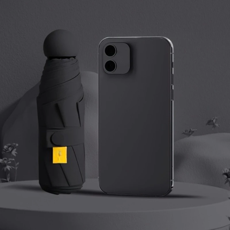 1 יחידה מטריה קלה בעלת 5 קיפולים, מטריה קומפקטית עמידה ברוח לנסיעות, עיצוב עמיד, ניידת לטיולים, משרד, שימוש יומי