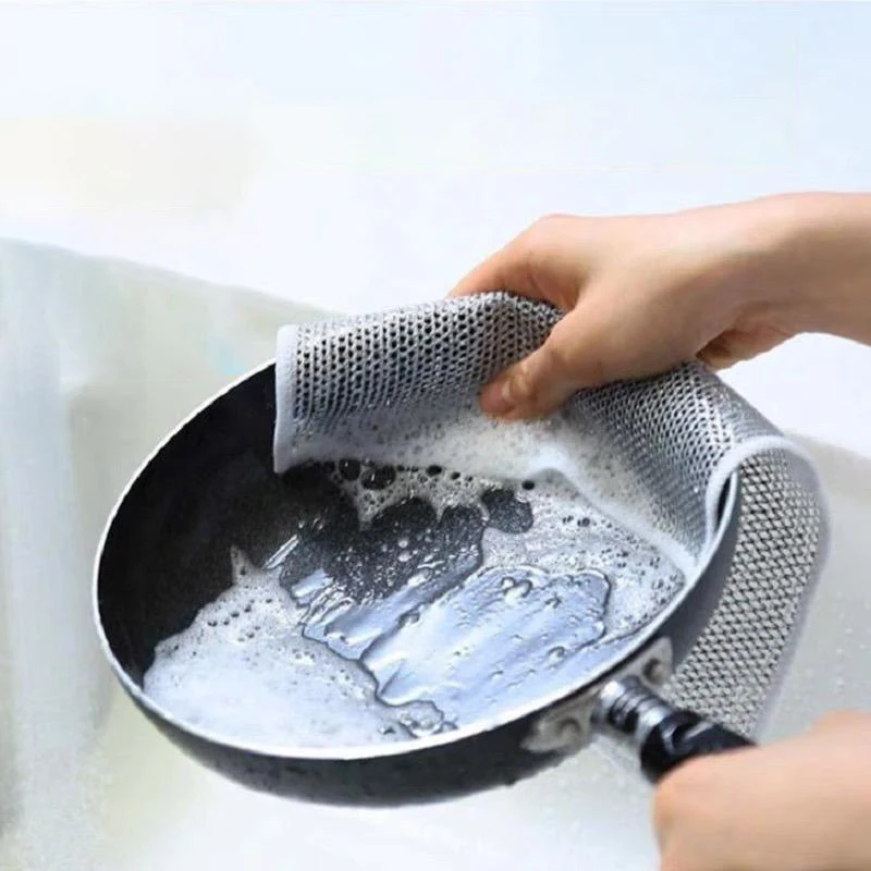 5/10/20Pcs Magic Cleaning Cloth Kitchen Dishwashing Towel Metal Steel Wire Cleaning Rag for Dish Pot Tools cleaning cloth