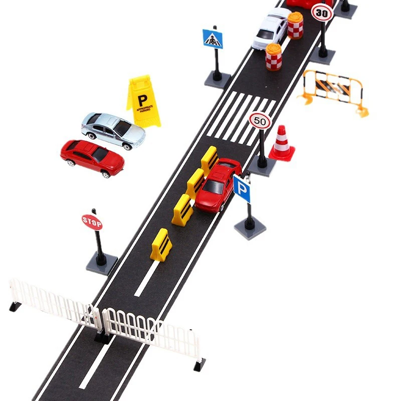 1Roll 5M 1:12 Dollhouse Road Traffic Railway Track Scene Tape Sticker Miniature Parking Scene Curve Sticker Model Decor Toys 6
