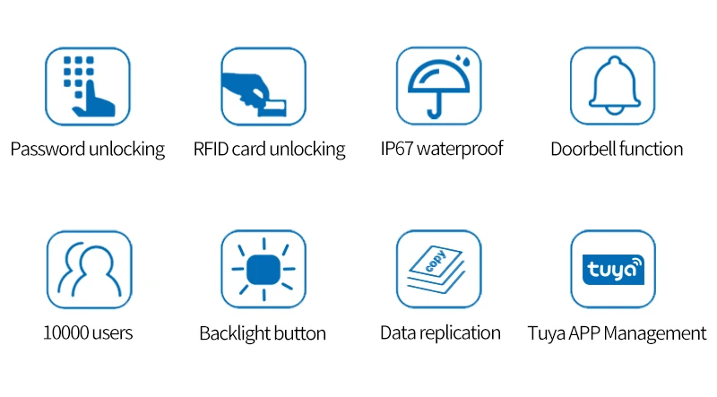 Wifi Tuya App Backlit Fingerprint Access Control Keypad IP66 Waterproof Standalo