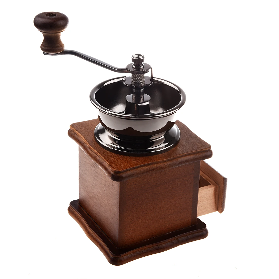 Manual coffee grinder Wood / metal hand mill Spice mill (wood color) 3