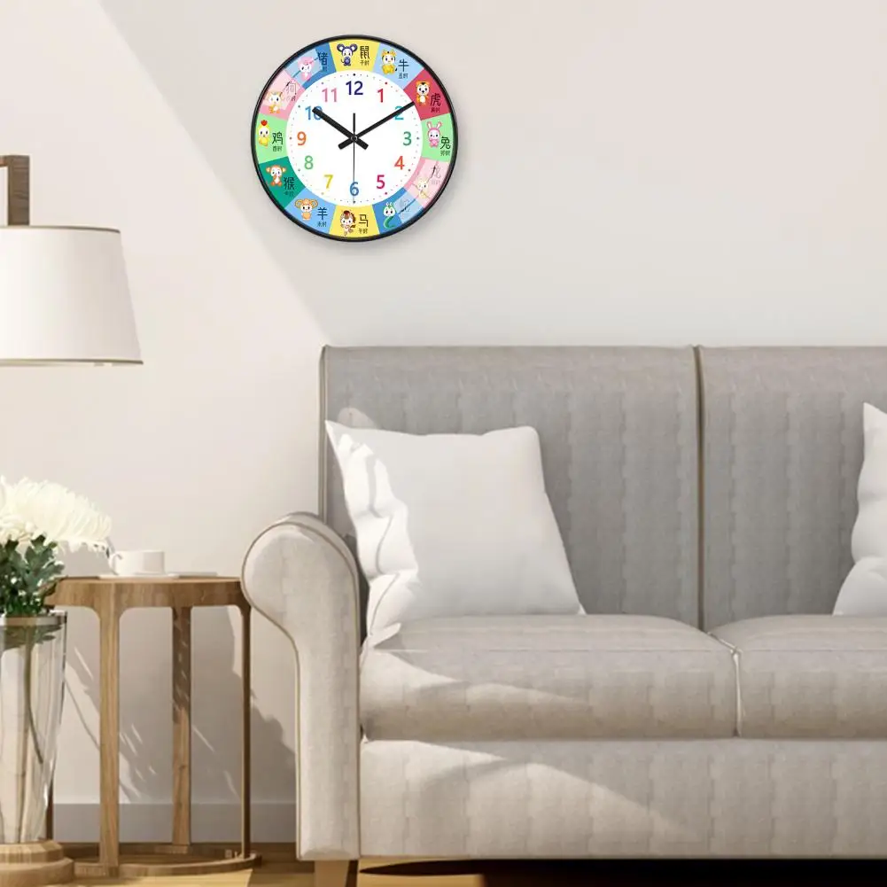 Children Learning To Tell Time Teaching Clock Colorful Wall Clock Bedroom Playroom Teach Time Skills Clock For Kids Room Decor 4
