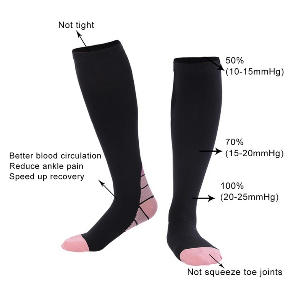 Compression Socks Sport Socks Medical Stockings Prevent Varicose Veins Pregnancy Nursing Athletic Soccer Stockings 1Pair