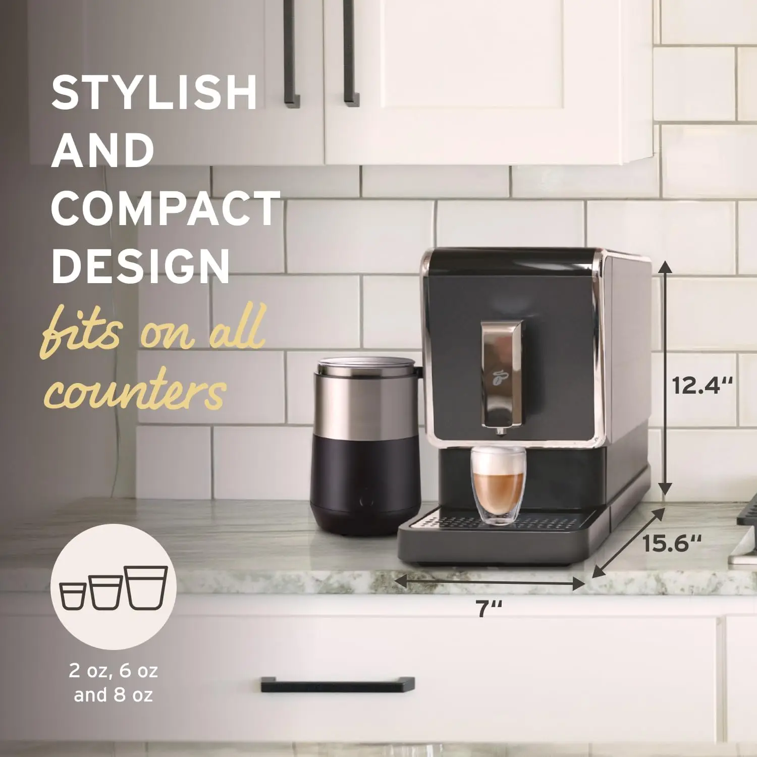 Automatic Espresso & Coffee Machine with Induction Milk Frother for Rich, Creamy Froth, Built-in Grinder, No Coffee Pods Needed,