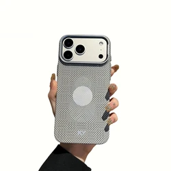 Geometric Element MagSafe Phone Case with Kevlar Texture - Ultrathin Hard PC Cover for iPhone 18 (GRAY)