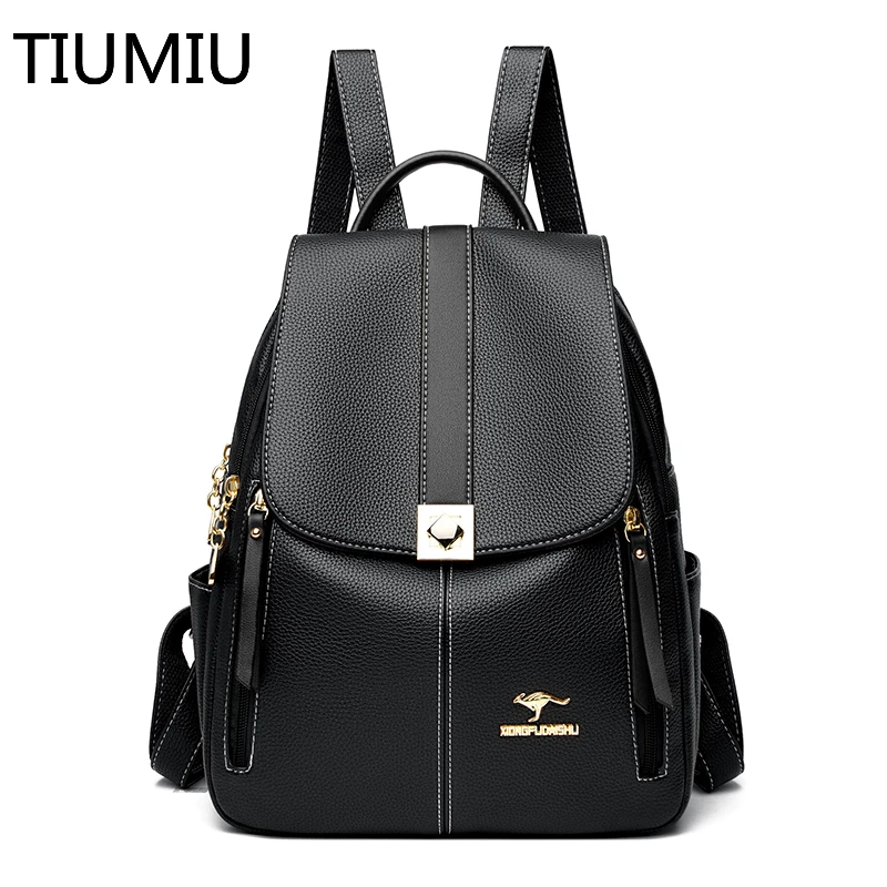 

Women Backpack Female High Quality Soft Leather Book School Bags For Teenage Girls Sac A Dos Travel Back Pack Rucksacks Mochilas