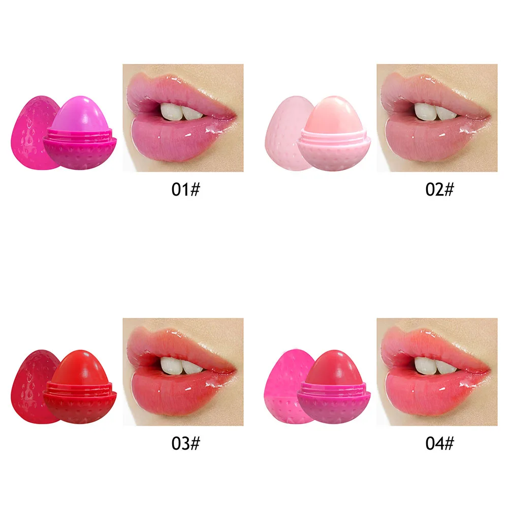 Strawberry Shape Moisturizing Lipstick Lip Plumper Fade Lip Line Fruit Flavor Gloss Fruit Flavored Repair Dead Skin Balm lip balm lip makeup lip plumper