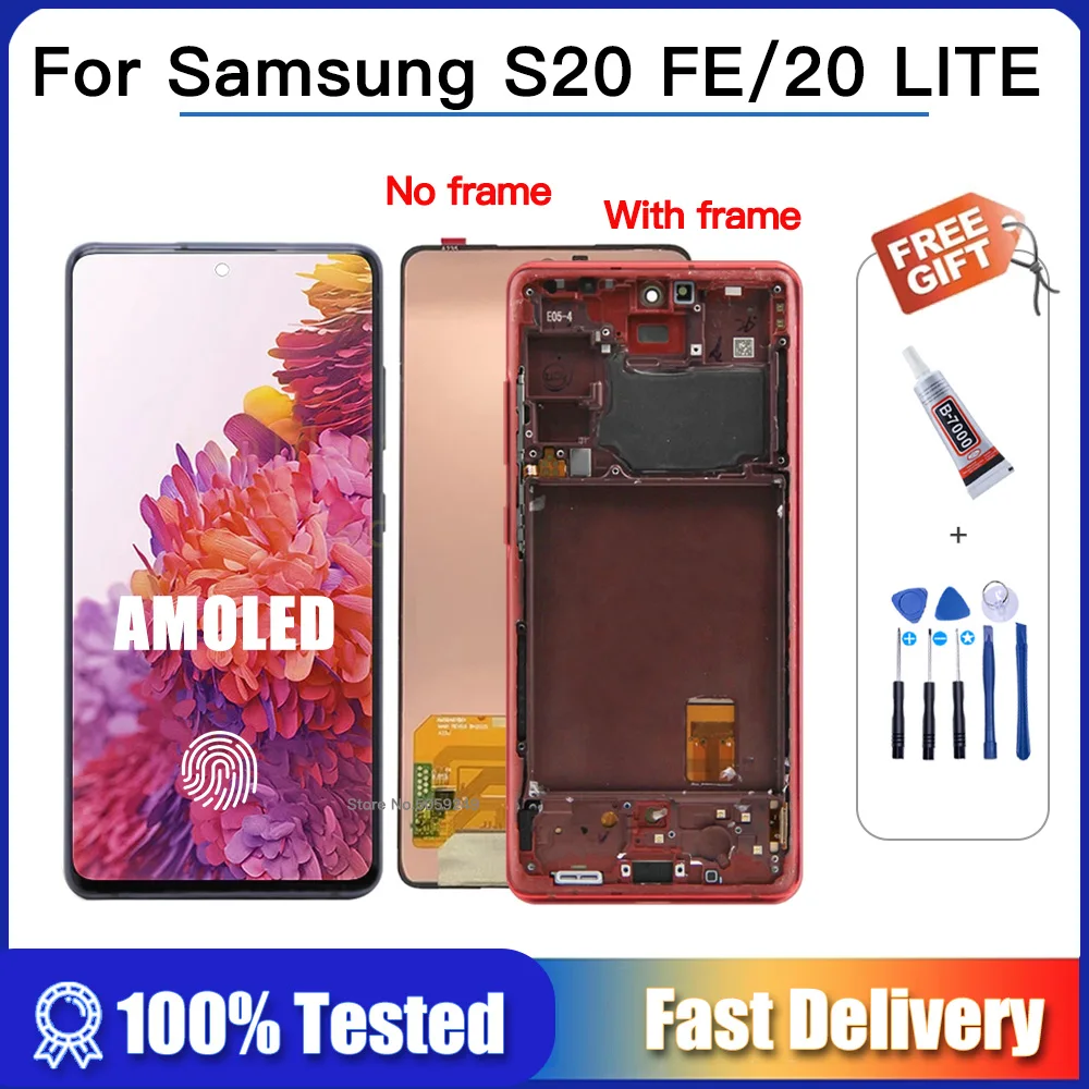 

AMOLED for Samsung Galaxy S20 FE S20 Fan Edition G780 G780F G781 LCD Display Touch Screen Digitizer for Samsung S20 Lite lcd