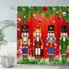 Christmas Decoration Nutcracker Soldier Shower Curtains Print Shower Curtain Waterproof Polyester Bathroom Curtain Home Decor 1