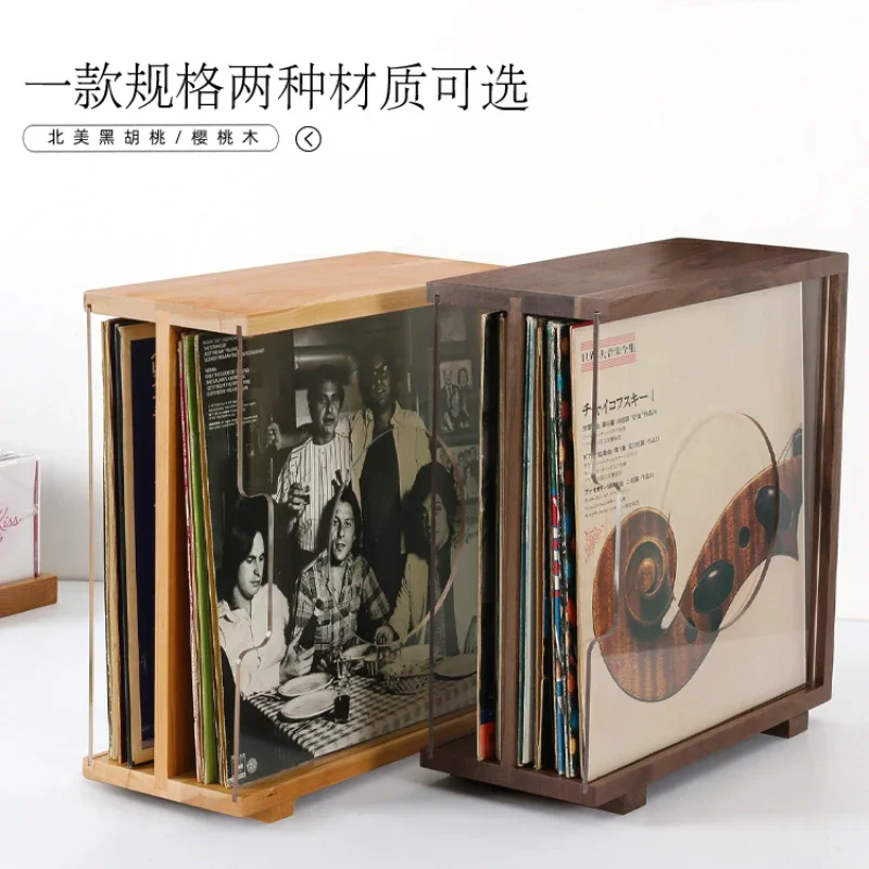 Lp Storage Rack Wood Wooden Cd Rack Wooden Vinyl Record Storage Crate - Black Walnut Cube ...