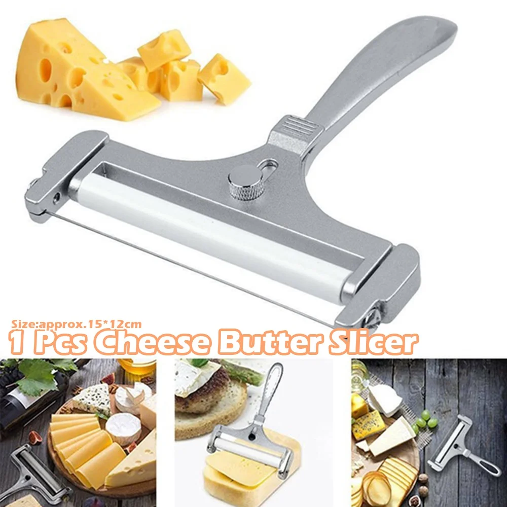 1 Pcs Home Kitchen Slicing Tool Cheese Butter Cutter Cheese Slicer Adjustable Grater Planer Aluminum Butter Nonstick food slicer