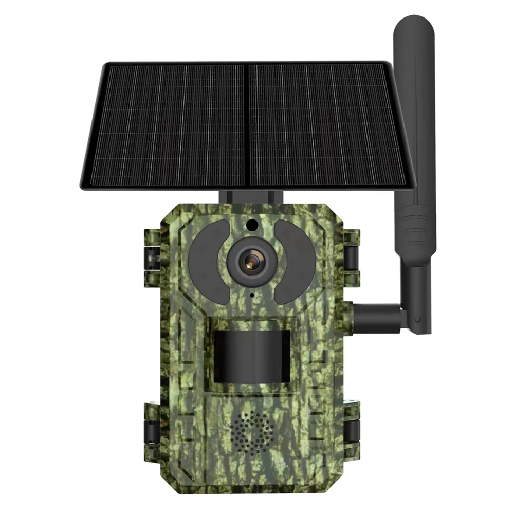 

Cellular Outdoor Trail Camera 4MP 4G 7800mAh Battery 4W Solar Panel Infrared Night Vision Response 0.2S Light Hunting Camera