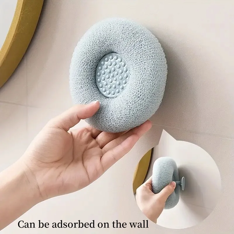 Exfoliating Shower Brush Massage Bath Sponge Ball Body Gently Deep Cleaning Scrubbers with Suction Cup Bathroom Accessories 5