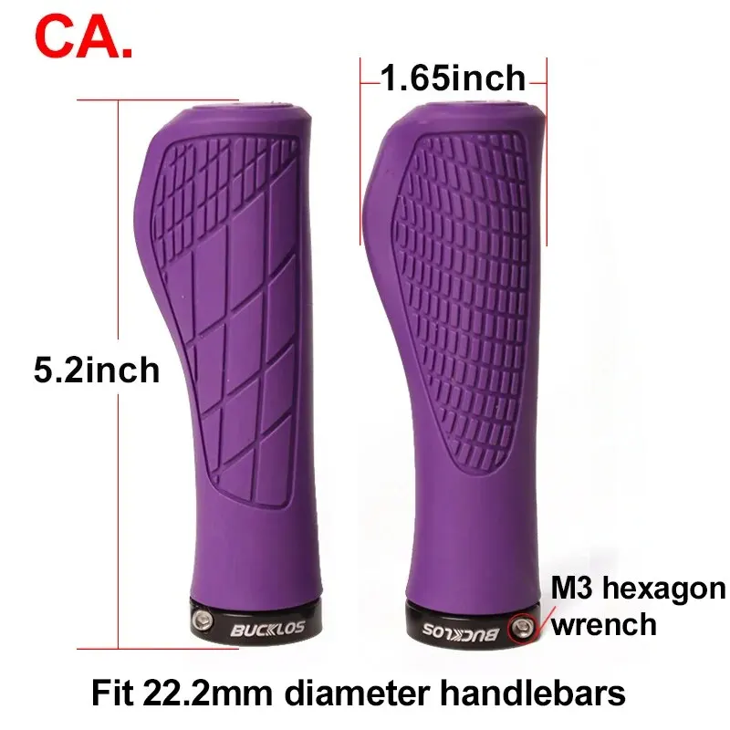 Bicycle Handlebar Grips BUCKLOS Ruber Bike Handle Bar Shock Absorbing Lockable MTB Cuffs Cycling Accessories