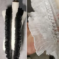 Lace Fabric Black White Elastic Double Layered Hair Band Cuffs Decorative Accessories Cloth Apparel Diy Sewing Material