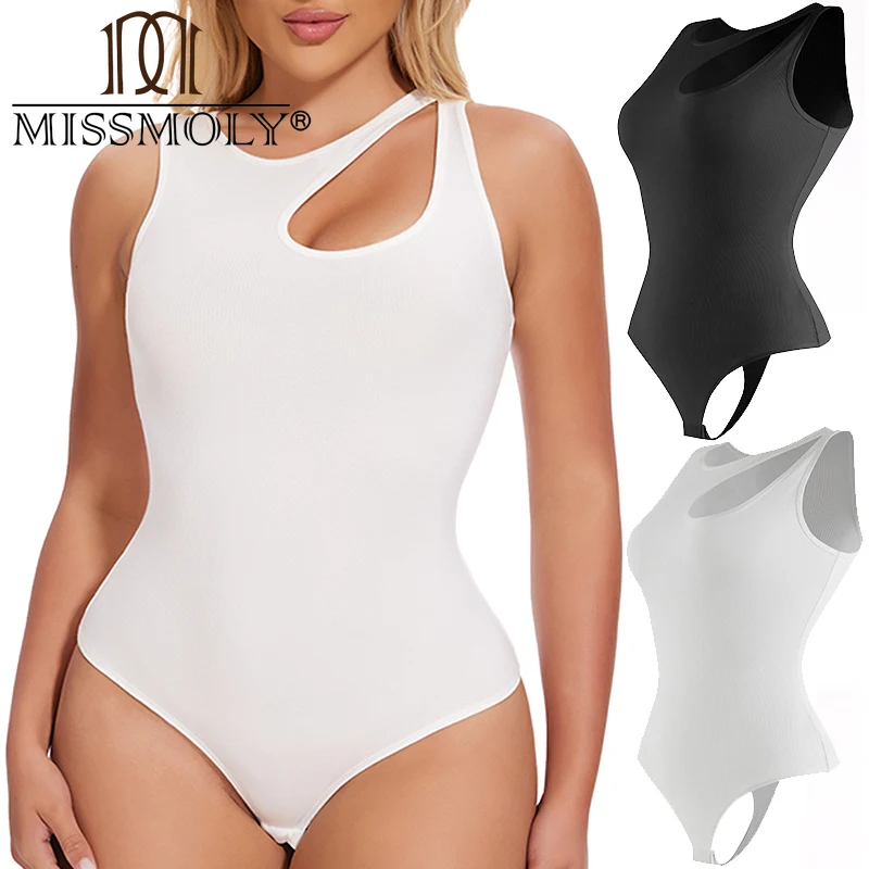 Womens Irregular Shoulder Bodysuit Shapewear Full Body Shaper Tummy Control Slimming Camisole Sheath Abdomen Corsets