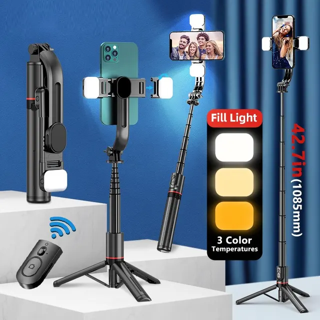 INRAM-L12d de trípode de palo de selfie inalámbrico con control remoto, mini trepado, Reunión, viaje de aislamiento - Image 2