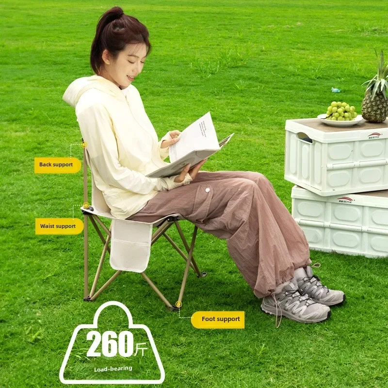 Outdoor Foldable Chair Camping Chair Side Pocket Picnic Oxford Cloth Chairs Portable Beach Fishing Chairs Outdoor