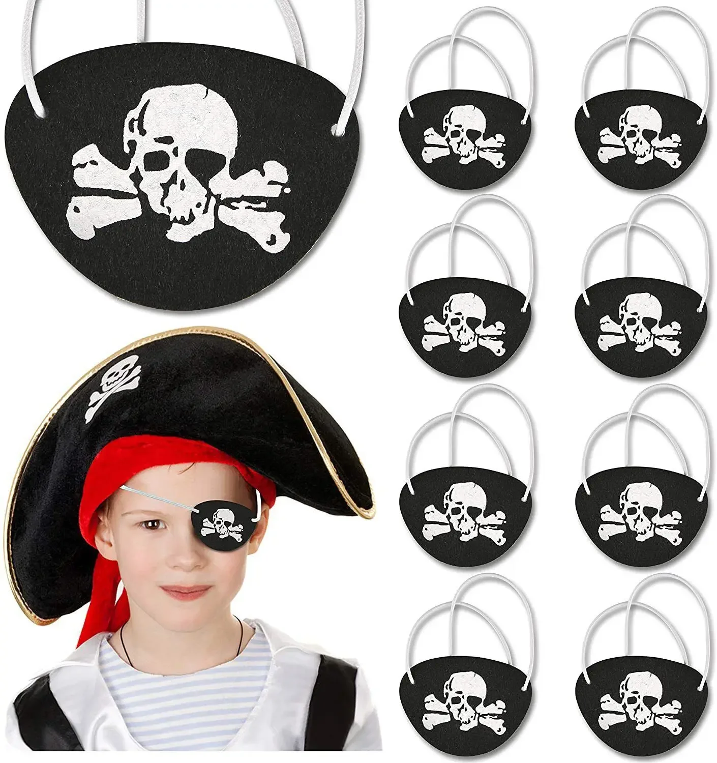 

Женская шляпа пиратов Карибского моря, патч для глаз в виде черепа, головной убор для Хэллоуина, костюмы для косплея, аксессуары