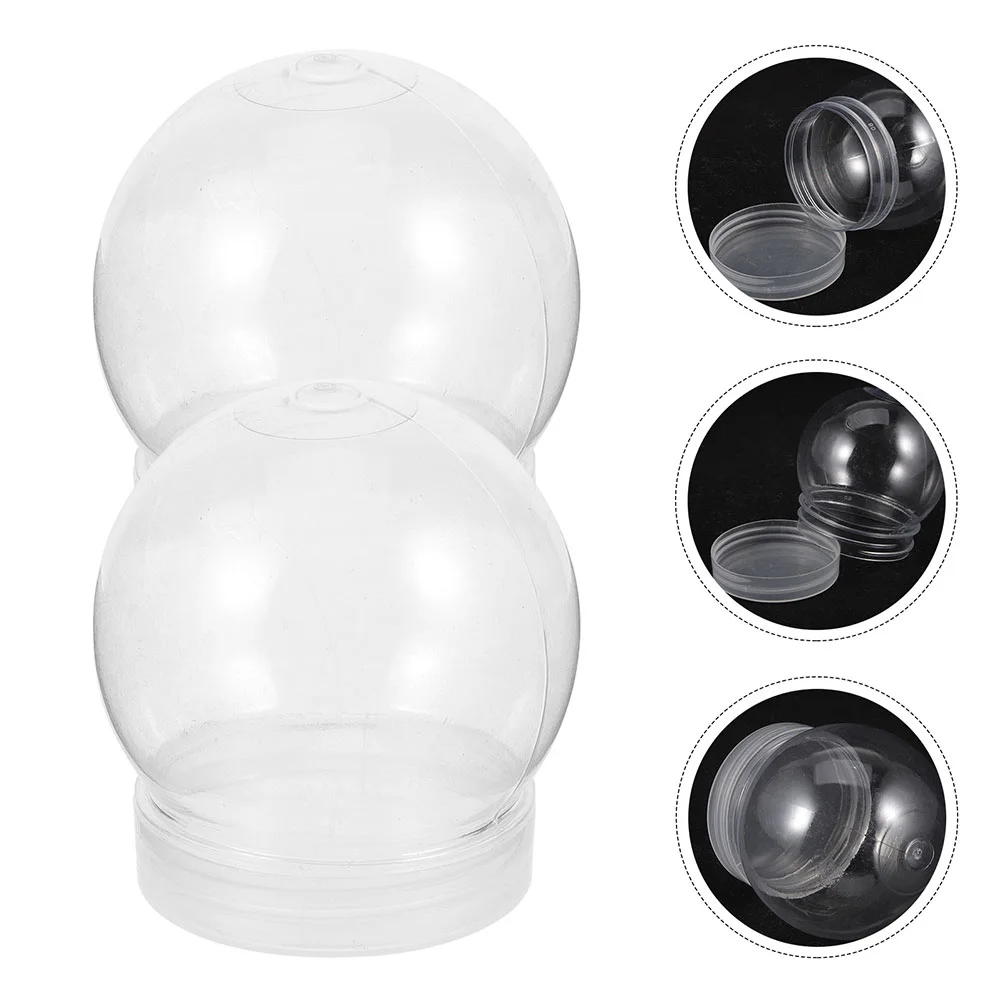 

Clear Water Globes with Screw Off Caps Empty Snow Globe Making Props Plastic Water Globes Christmas Party Display Favor