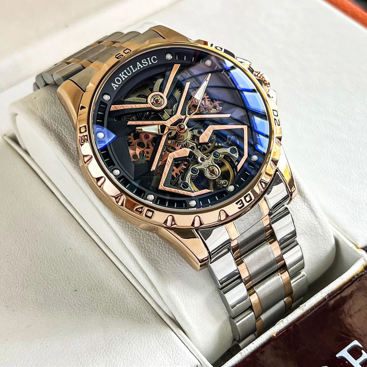 AOKULASIC Men New Mechanical Wristwatch Fashion Luxury Automatic Business Waterproof Sport Watches Male Casual Luminous Watch