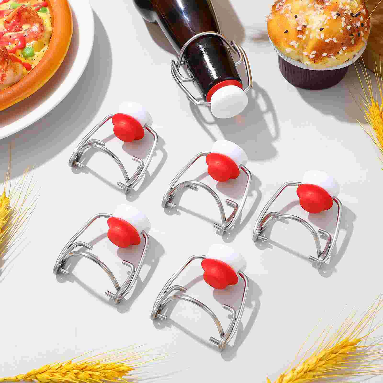 

Flip Style Replacement Cap with Sealing Silicone Gaskets Bottle Cap Root Food Grade Stoppers for Glass Bottles Bear Bottle
