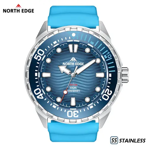 NORTH EDGE TRITON-TI Titanium Stainless Solar-Powered Diving Watch Luxury Quartz Watches For Men 300M Waterproof 180+ Day Power - Image 2