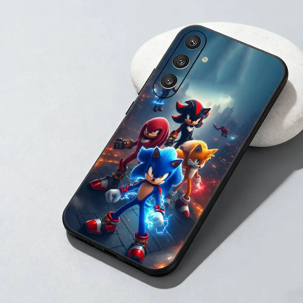 Sonic-Inspired Soft Black Phone Case - Stylish Wallpaper Design