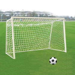2Pc 1.8mX1.2m/6X4FT Polypropylene Football Soccer Goal Post Net Outdoor Sports Match Training Net for Junior Football Team White