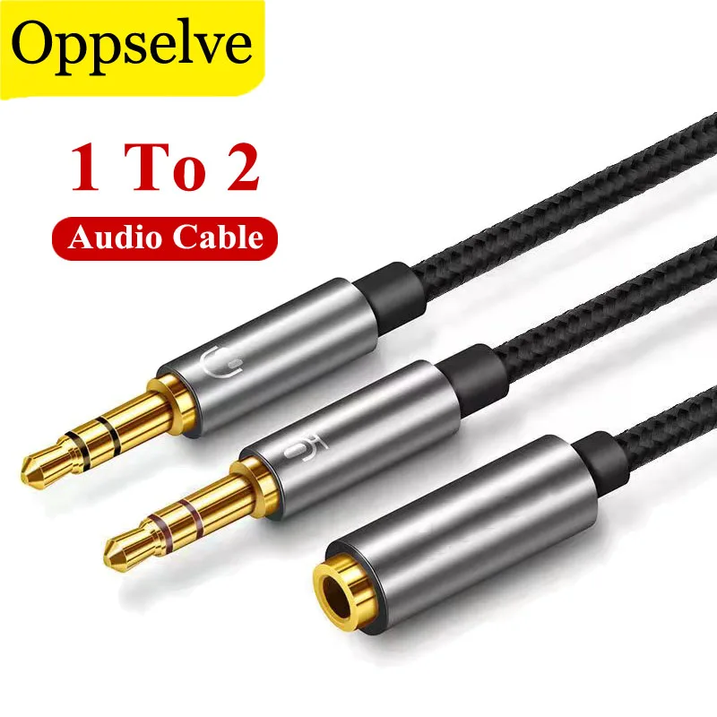 

3.5mm Jack Aux Audio Splitter Headphone Adapter Female To 2 Dual 3.5mm Male Extention Cable For Huawei P60 Xiaomi Laptop Headset