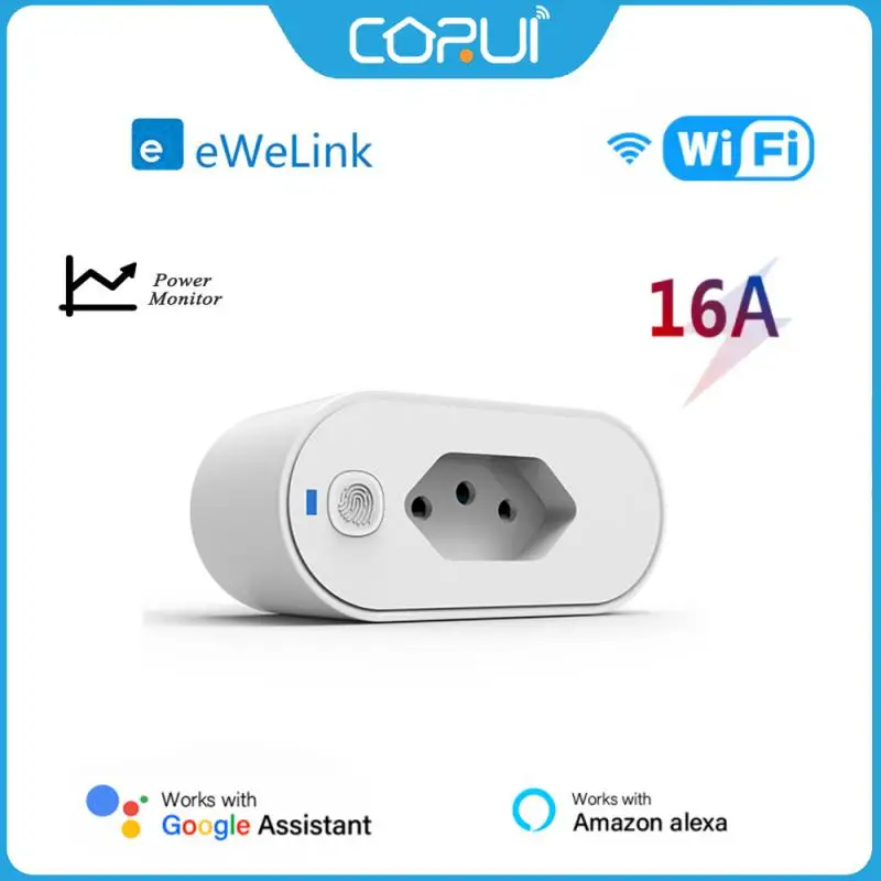 

CORUI eWelink WiFi Smart Plug 16A Brazil Socket Outlet With Power Monitoring Support Timing Alexa Google Home Voice Control