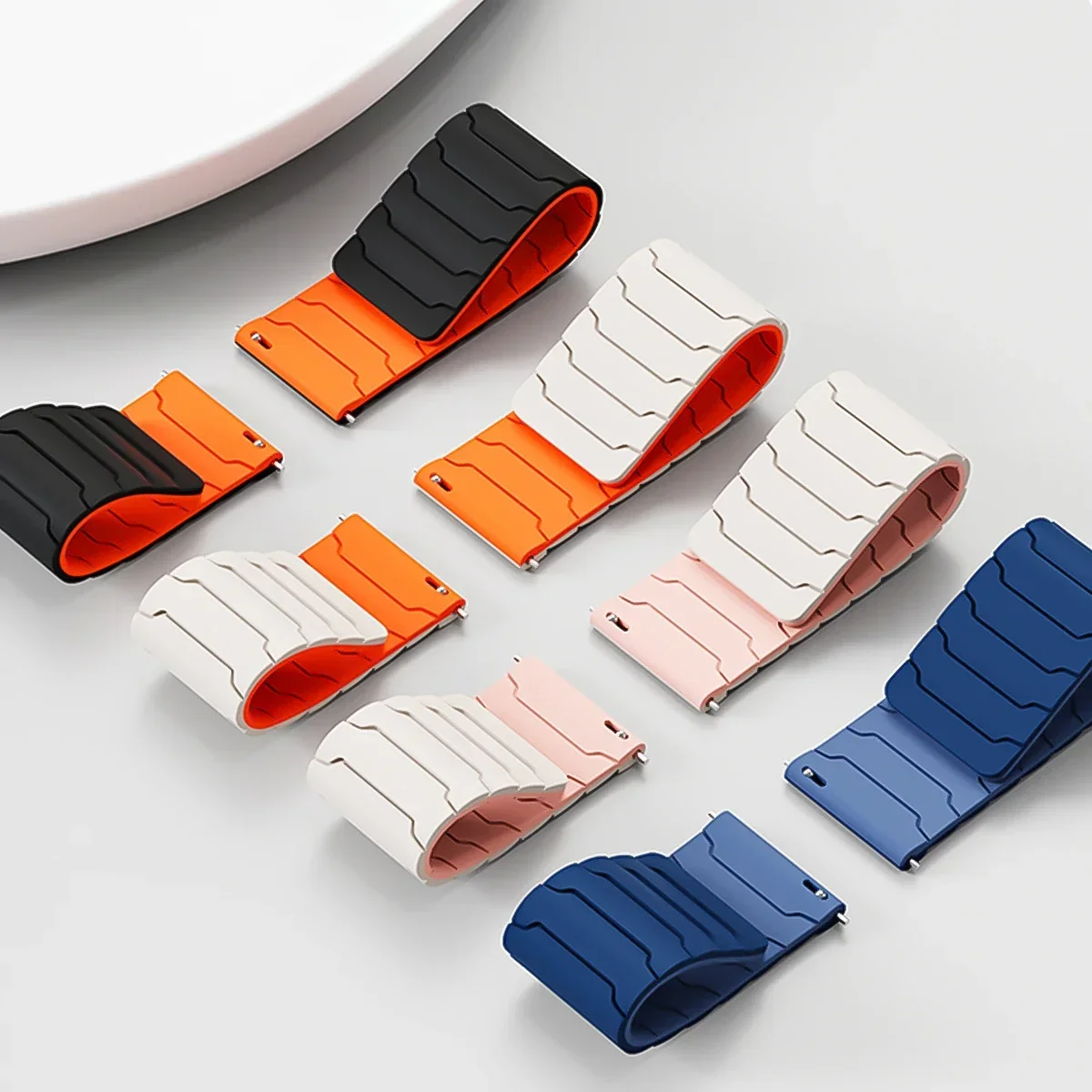 Magnetic Silicone Sport Watch Strap - 20mm/22mm Adjustable Bracelet